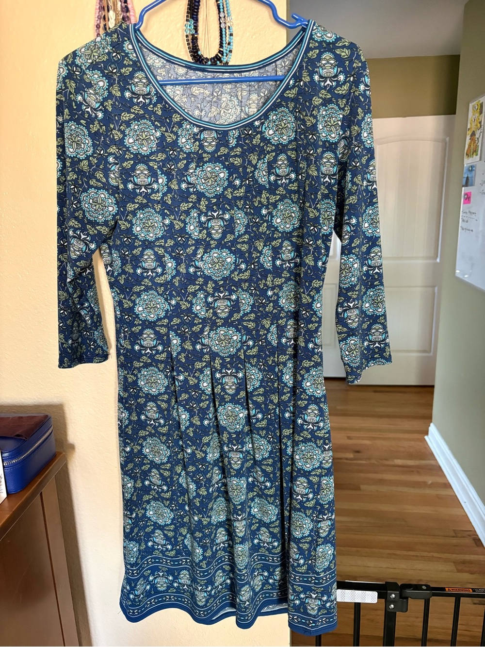 Blue Floral Dress - Good for Maternity Wear